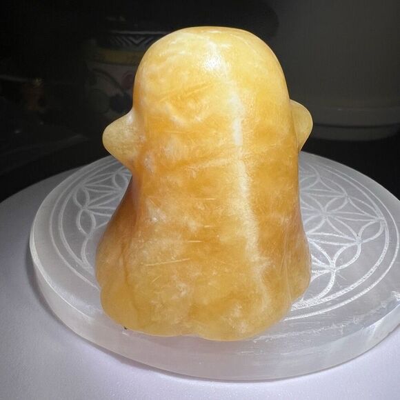 Yellow Calcite Crystal Ghost Carving‎ - Picture 6 of 13